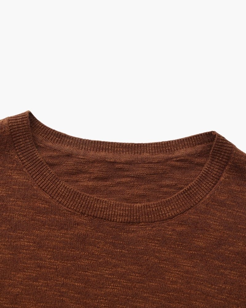 Linen Cotton Essential Crewneck - Montierri