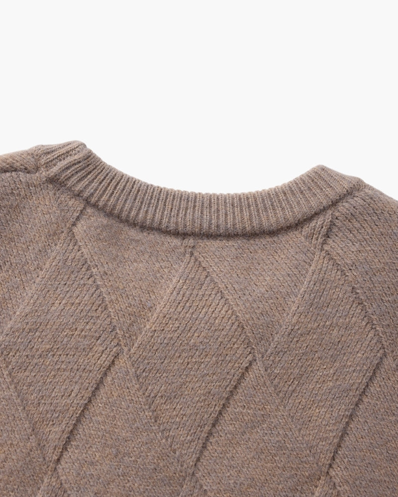 Diamond Knit Crewneck Sweater - Montierri