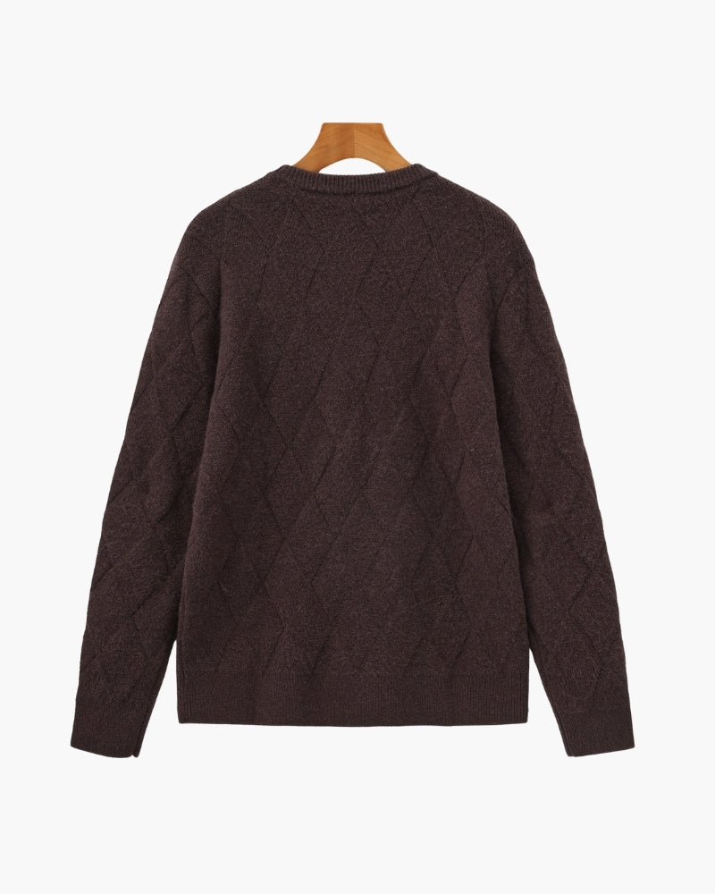 Diamond Knit Crewneck Sweater - Montierri