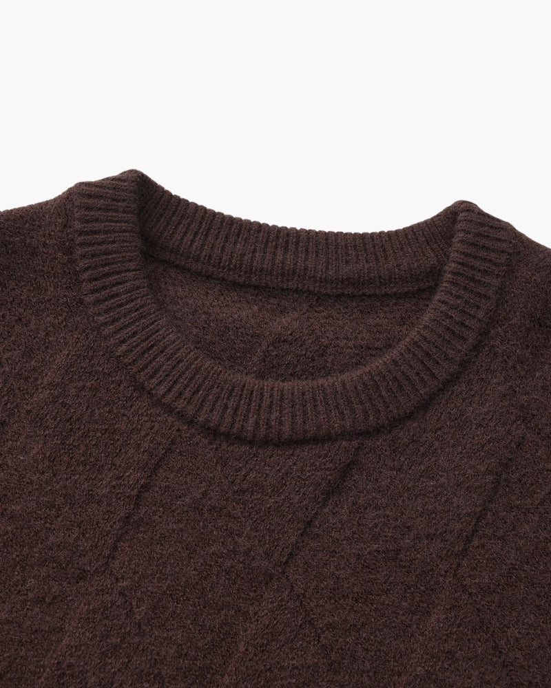 Diamond Knit Crewneck Sweater - Montierri