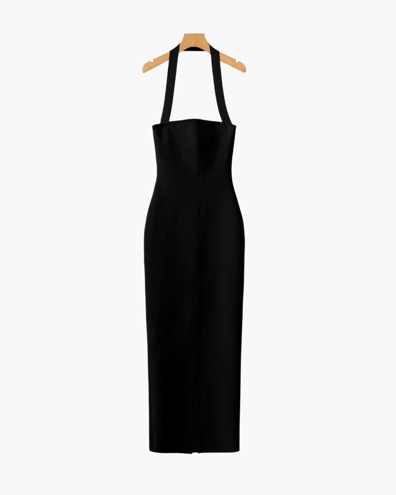 Halter Neck Slim Fit Maxi Dress - Montierri