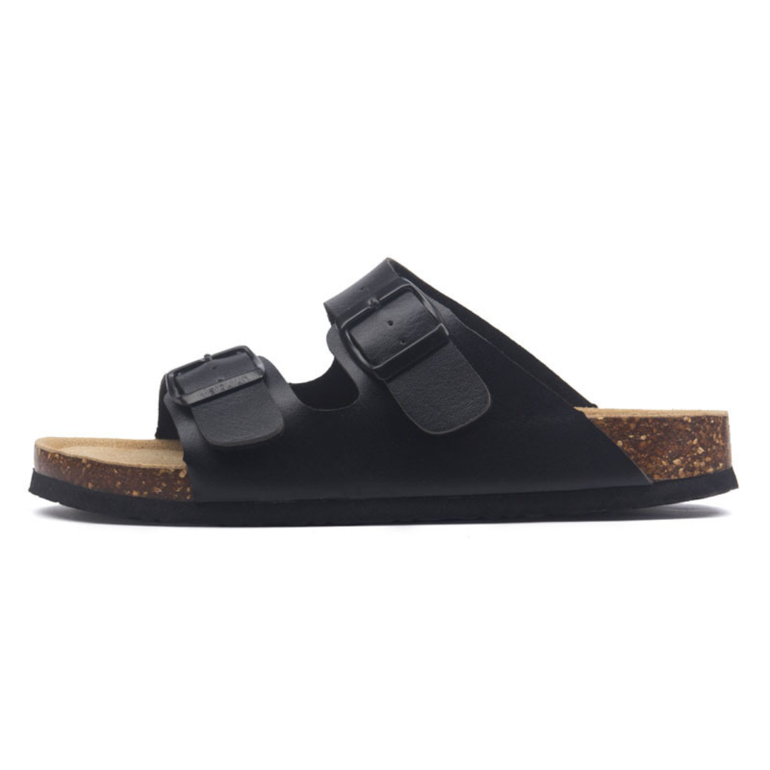 Leather Birken Sandal - Black | Montierri