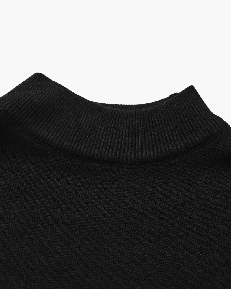 Essential Ribbed Mock Neck Sweater - Montierri