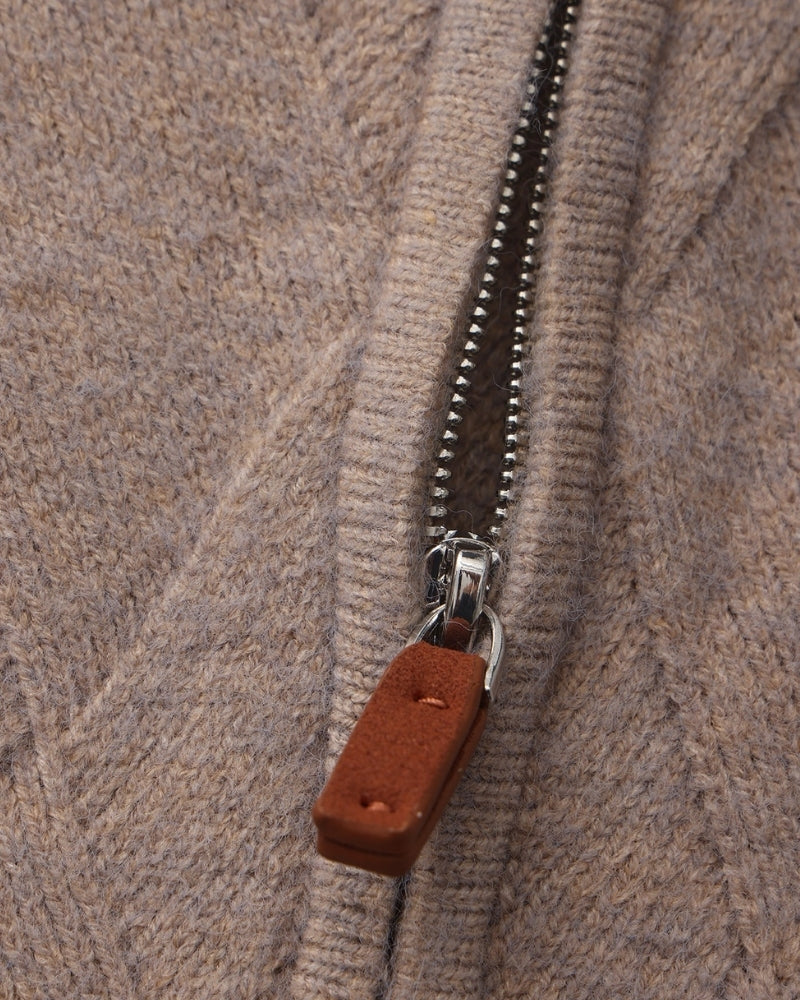 Heritage Diamond Knit Zip Cardigan - Montierri