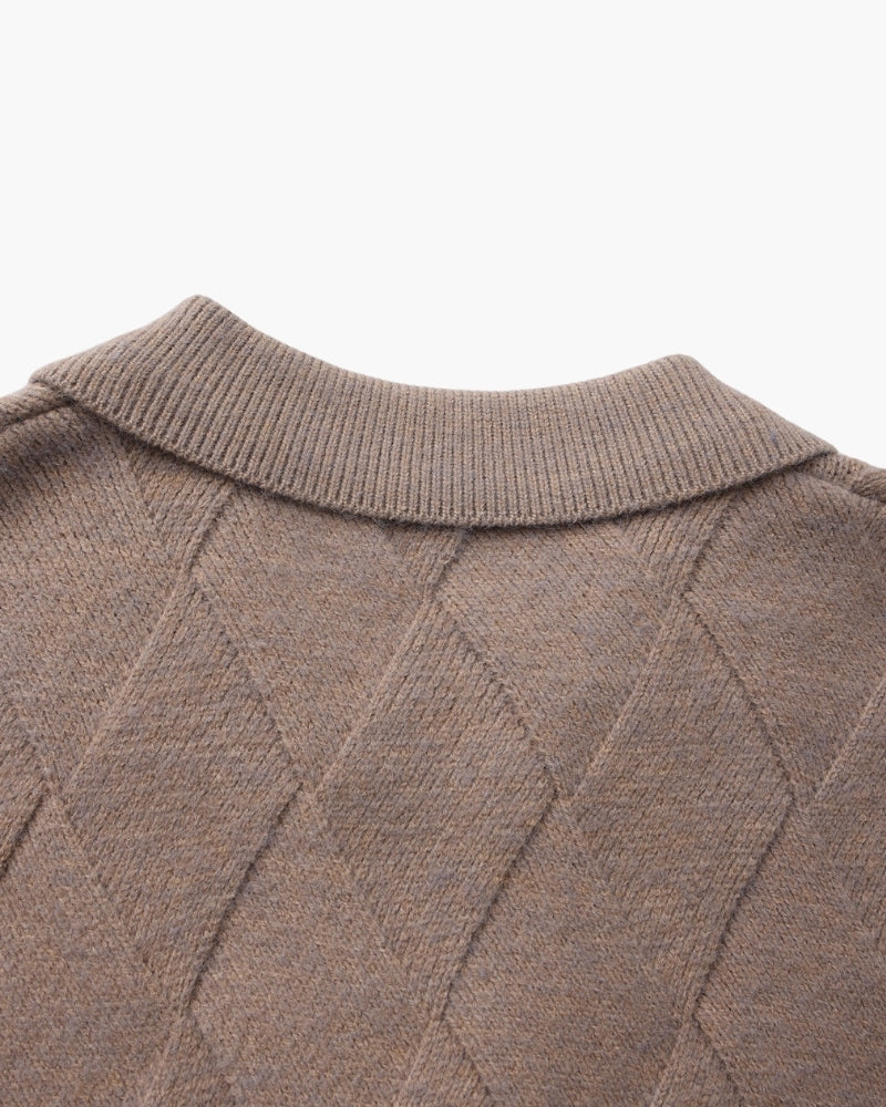 Heritage Diamond Knit Zip Cardigan - Montierri