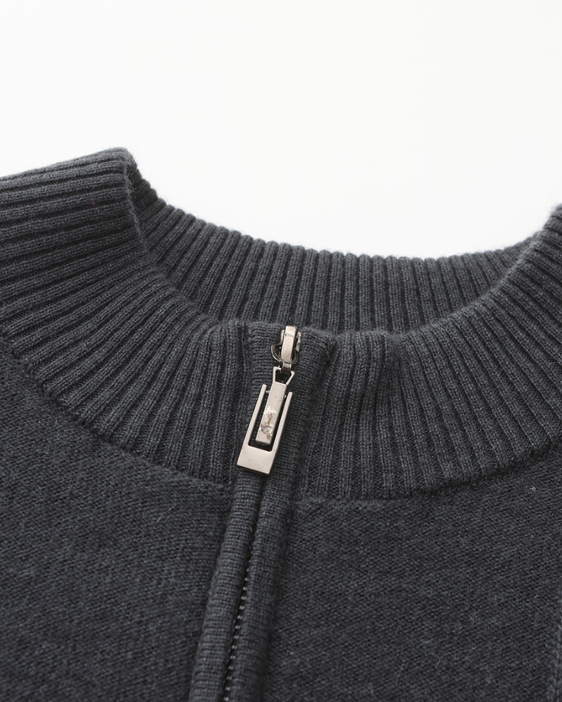 100% Cashmere Ribbed Half Zip - Montierri