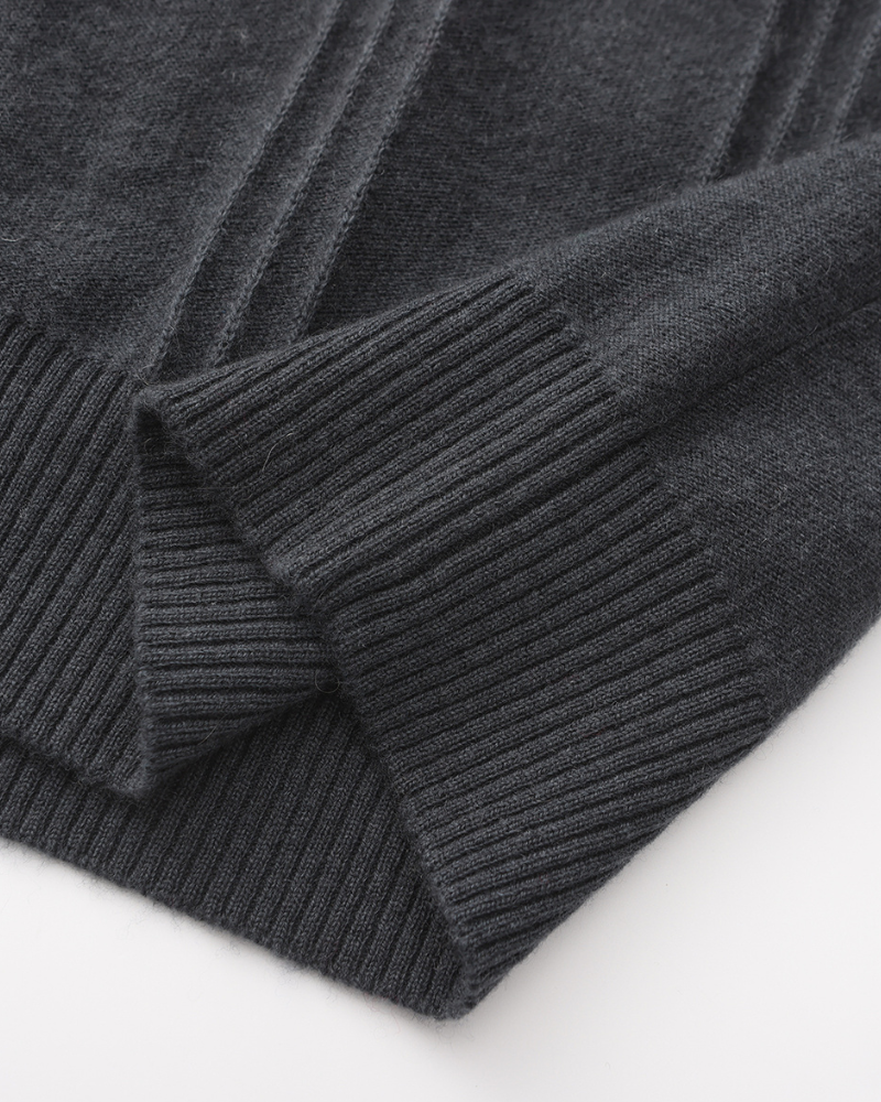100% Cashmere Ribbed Half Zip - Montierri