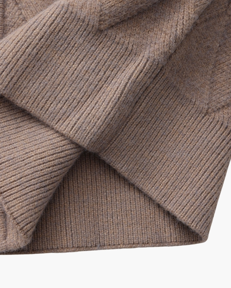 Heritage Diamond Knit Zip Cardigan - Montierri