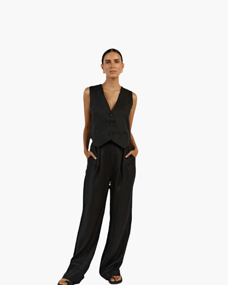 Classy Lady - Linen Two-piece Set - Montierri