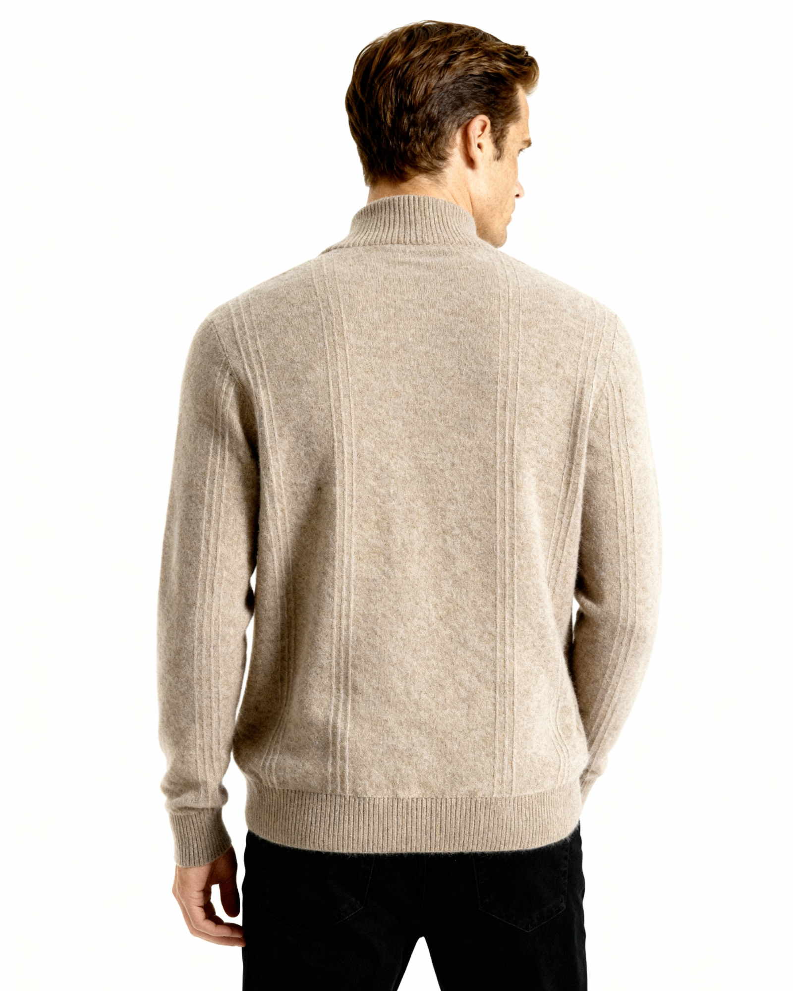 100% Cashmere Ribbed Half Zip - Montierri