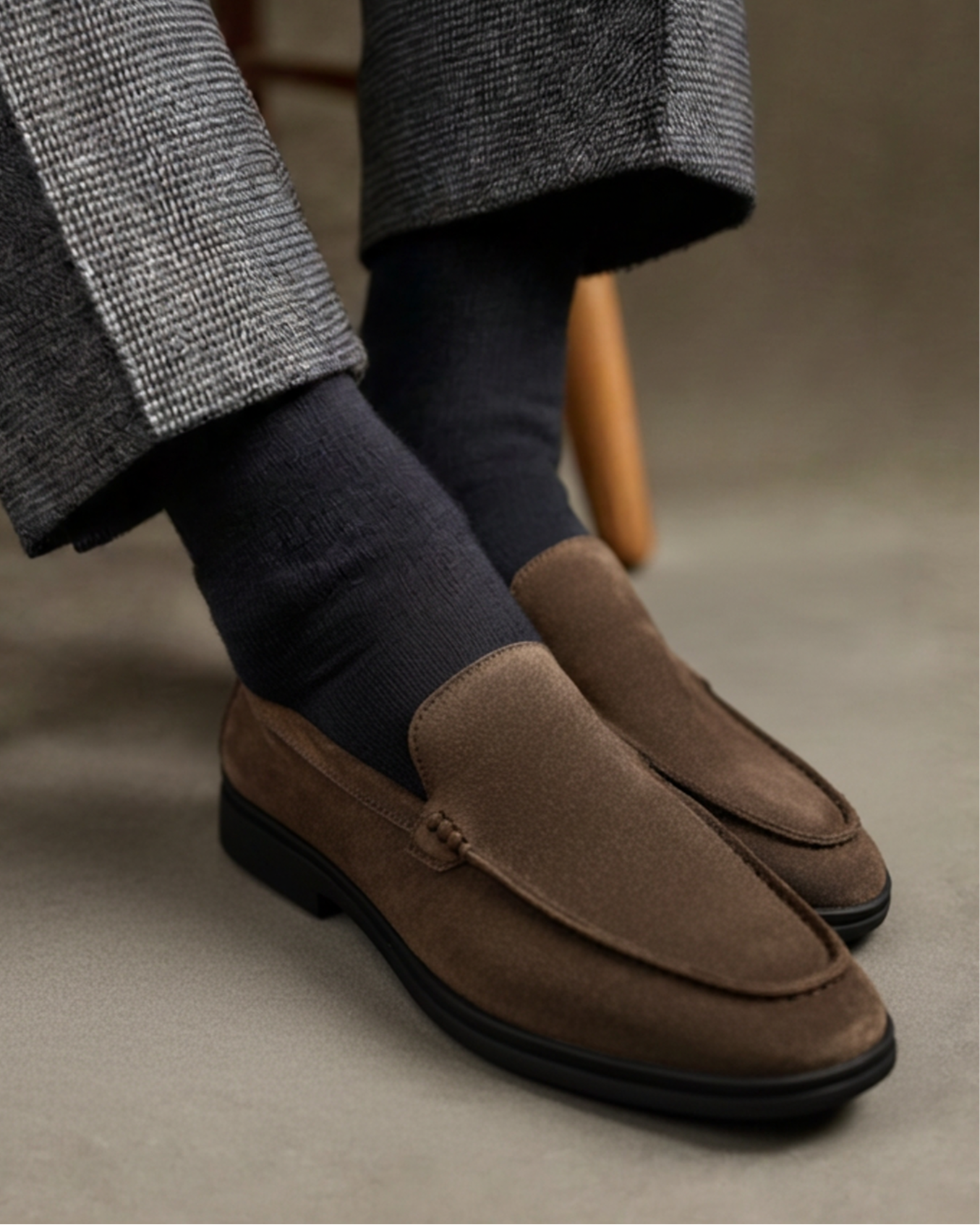 Premium Suede Loafers - Black Soles - Montierri