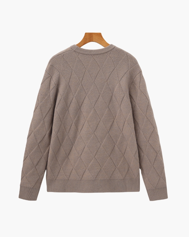 Diamond Knit Crewneck Sweater - Montierri