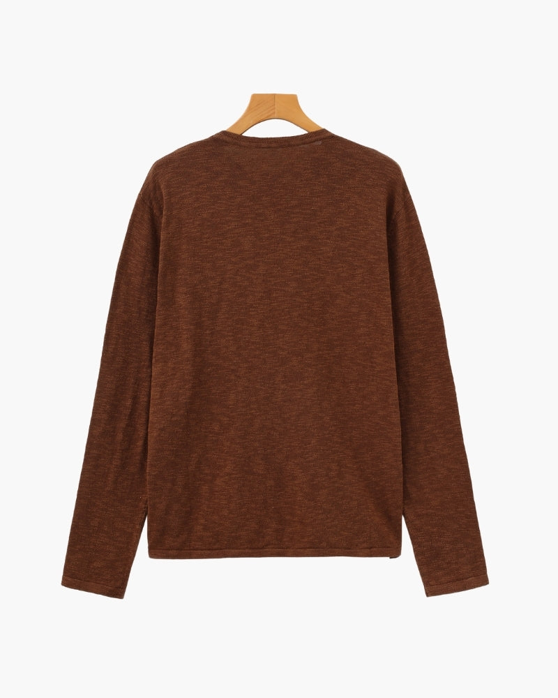 Linen Cotton Essential Crewneck - Montierri