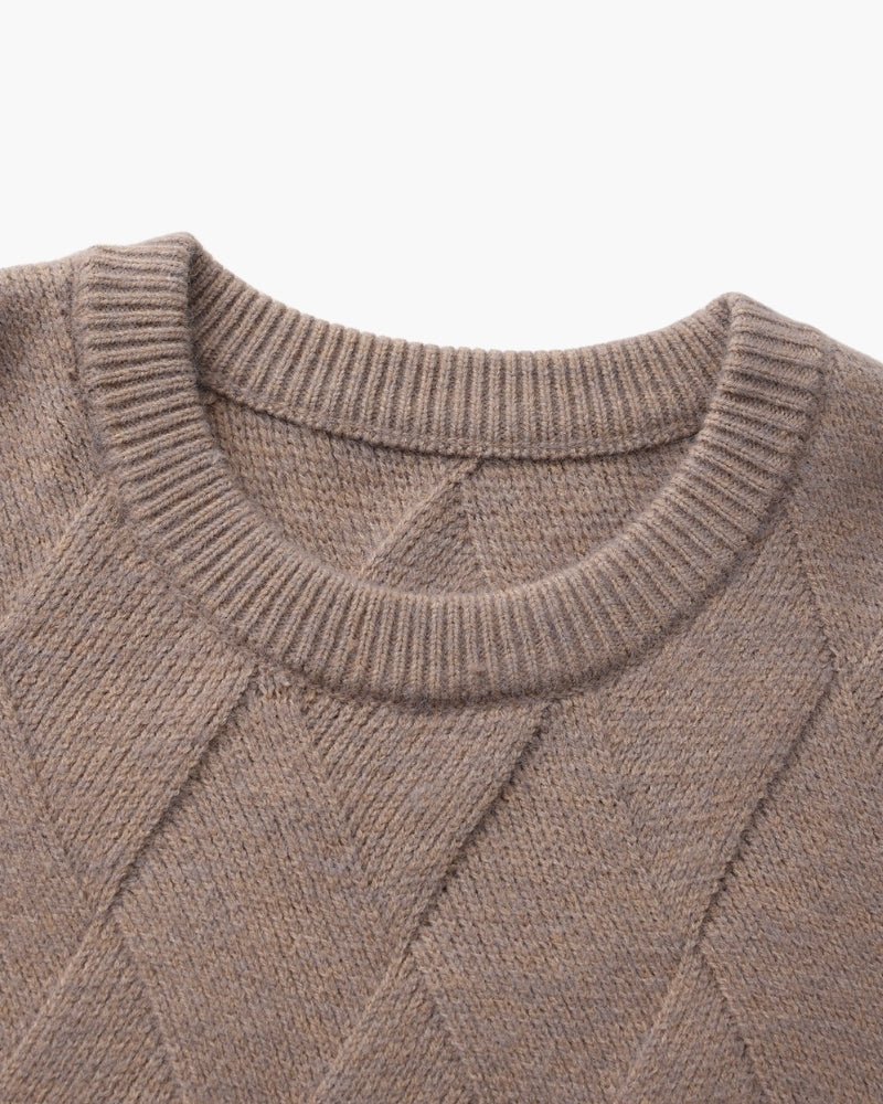 Diamond Knit Crewneck Sweater - Montierri