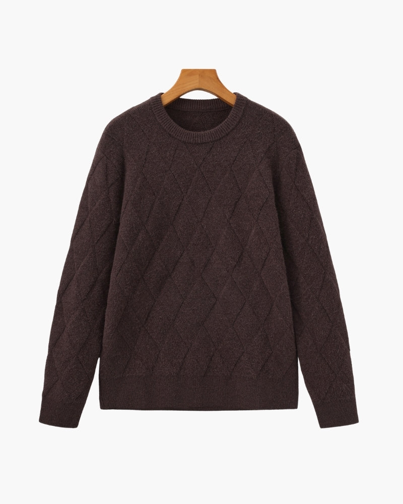 Diamond Knit Crewneck Sweater - Montierri