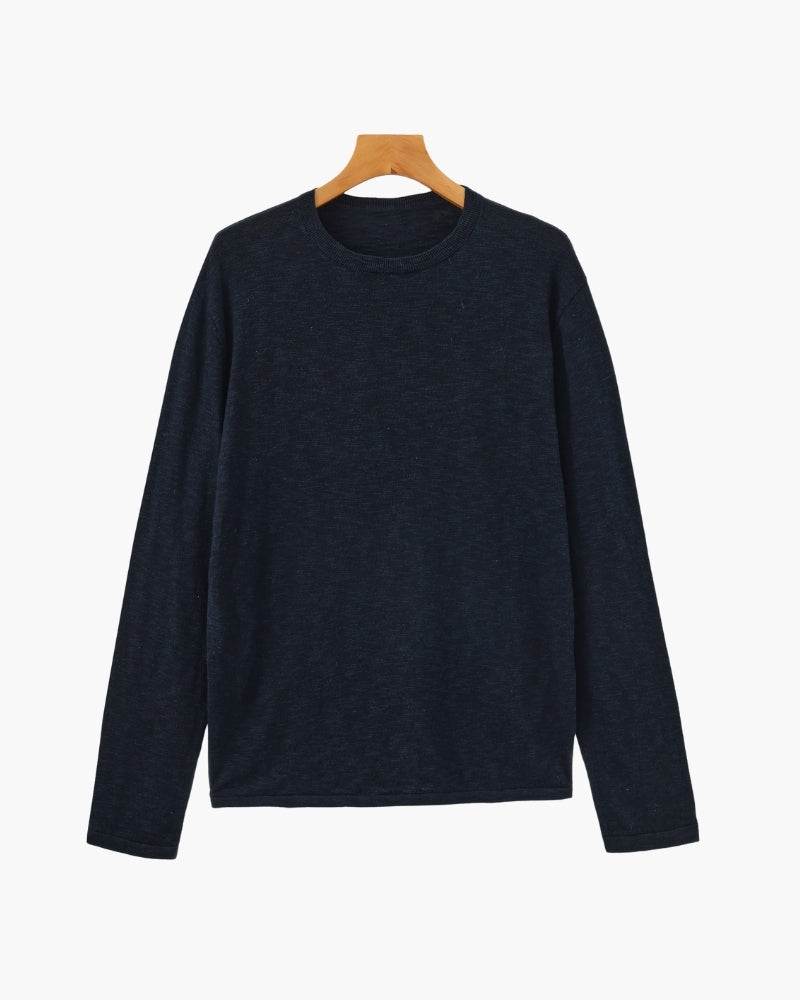 Linen Cotton Essential Crewneck - Montierri