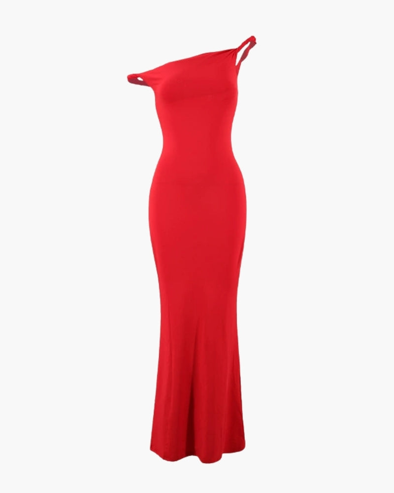 One-Shoulder Bodycon Long Dress - Montierri