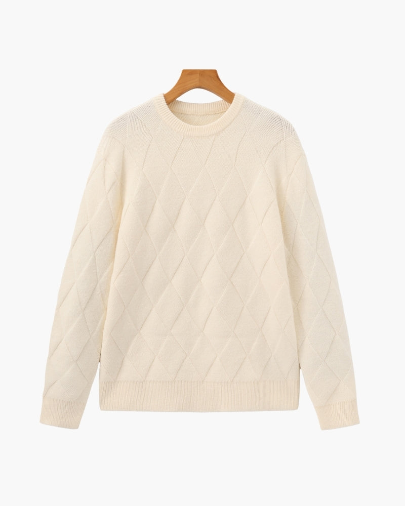Diamond Knit Crewneck Sweater - Montierri