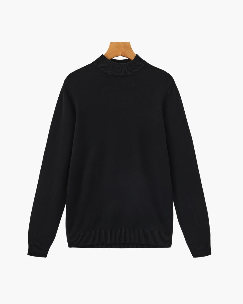 Essential Ribbed Mock Neck Sweater - Montierri