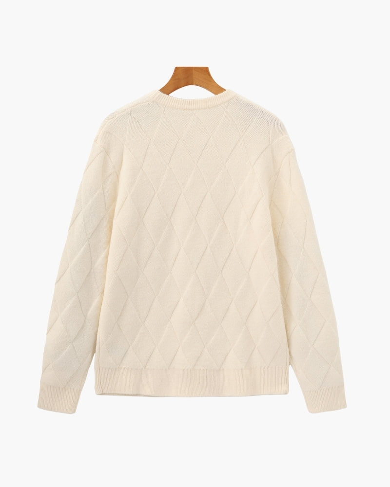 Diamond Knit Crewneck Sweater - Montierri