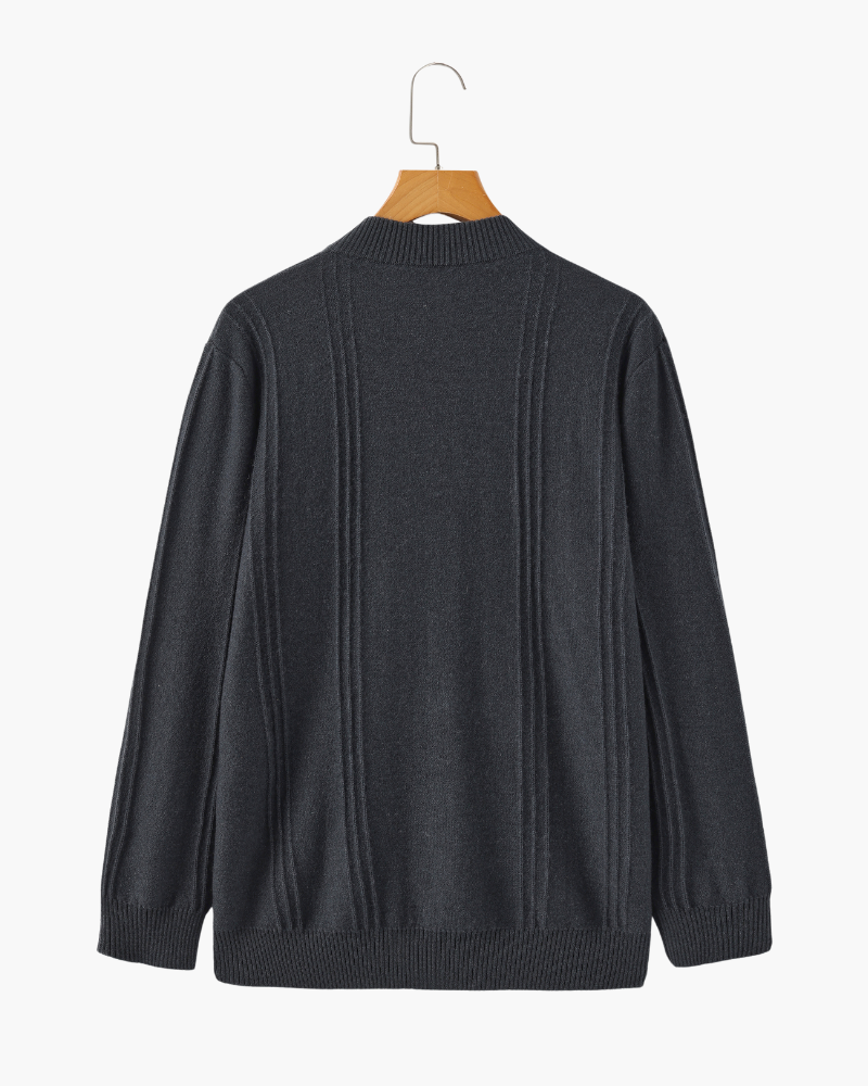 100% Cashmere Ribbed Half Zip - Montierri