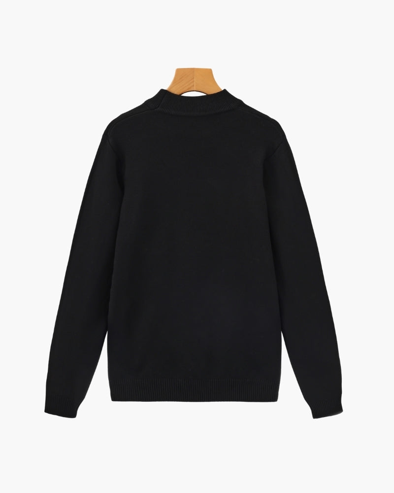Essential Ribbed Mock Neck Sweater - Montierri