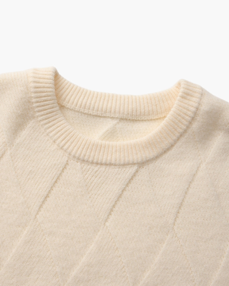 Diamond Knit Crewneck Sweater - Montierri