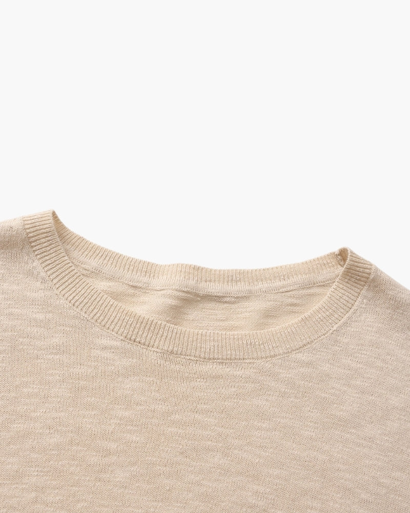Linen Cotton Essential Crewneck - Montierri