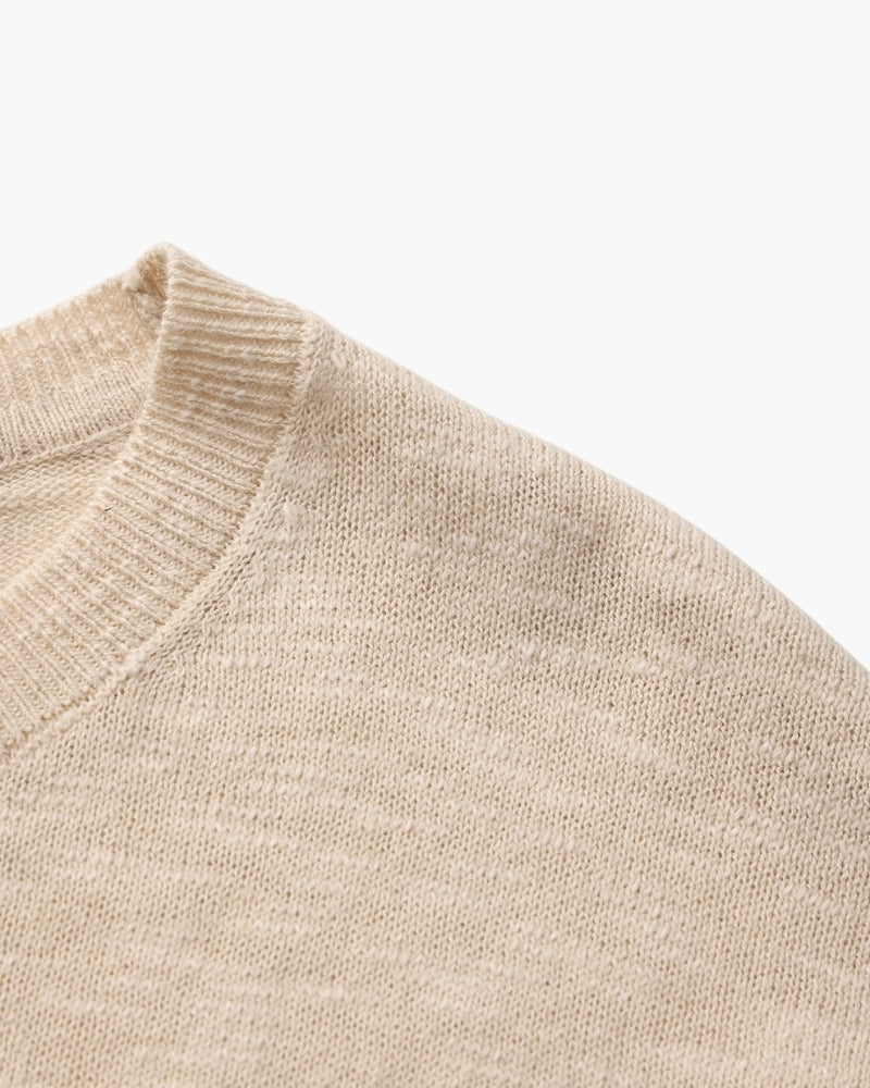 Linen Cotton Essential Crewneck - Montierri