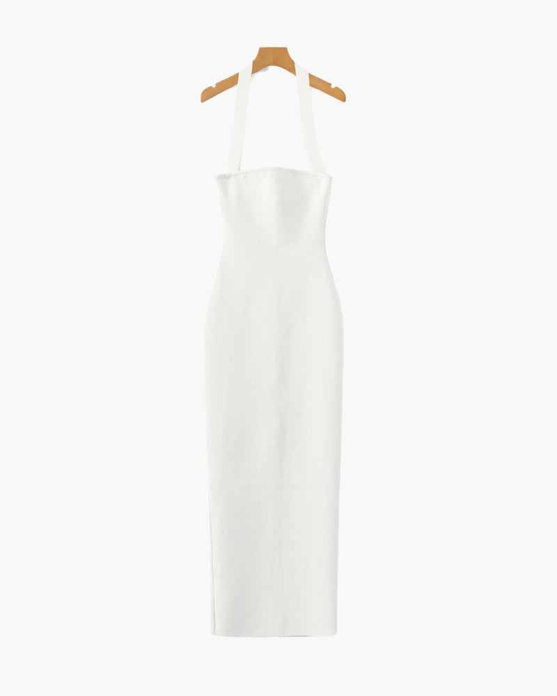 Halter Neck Slim Fit Maxi Dress - Montierri