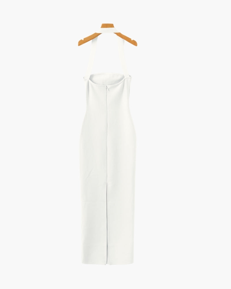 Halter Neck Slim Fit Maxi Dress - Montierri