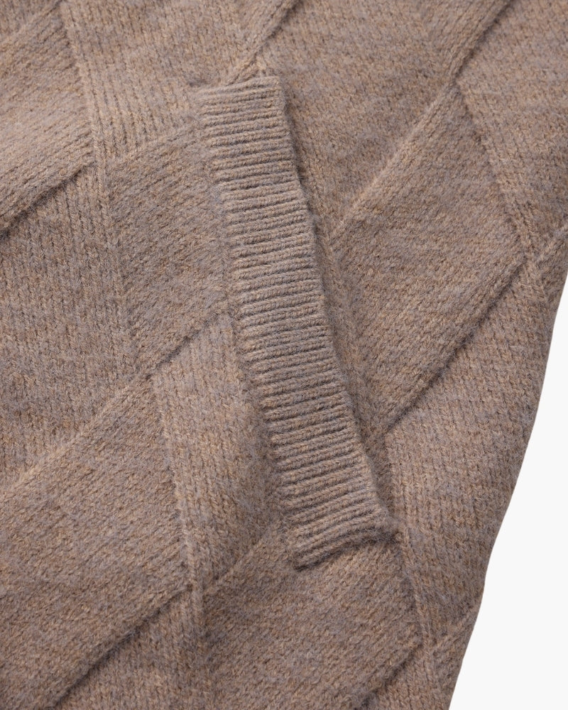 Heritage Diamond Knit Zip Cardigan - Montierri