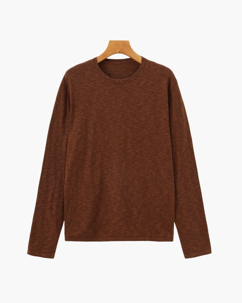 Linen Cotton Essential Crewneck - Montierri