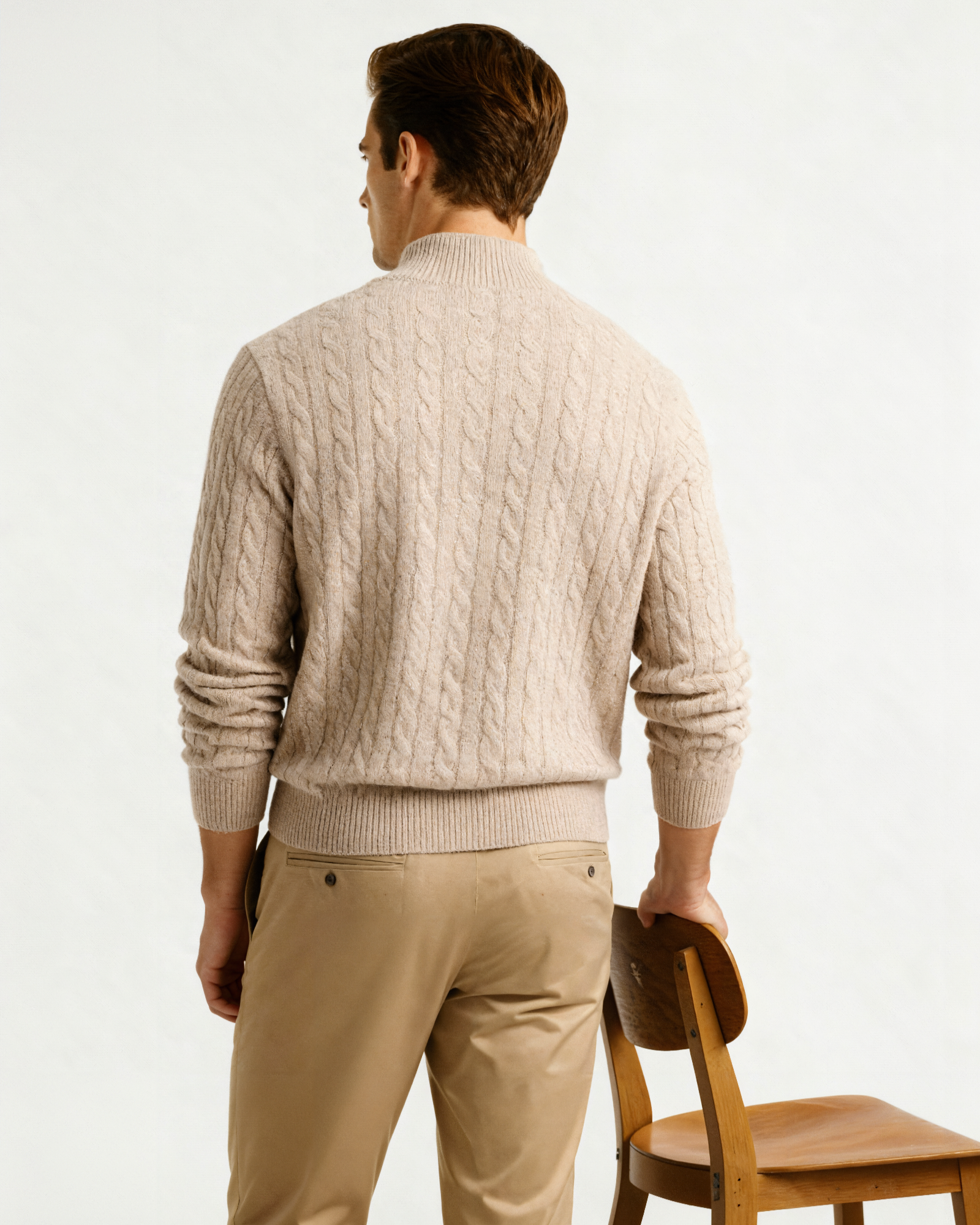 100% Cashmere Woven Half Zip - Montierri