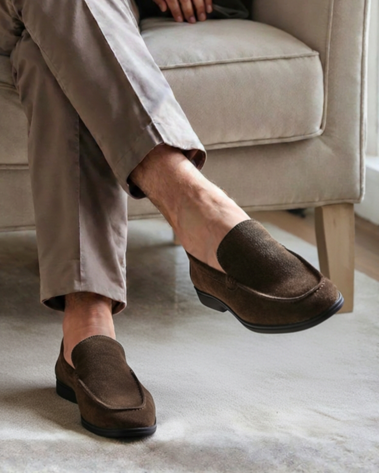 Premium Suede Loafers - Black Soles - Montierri