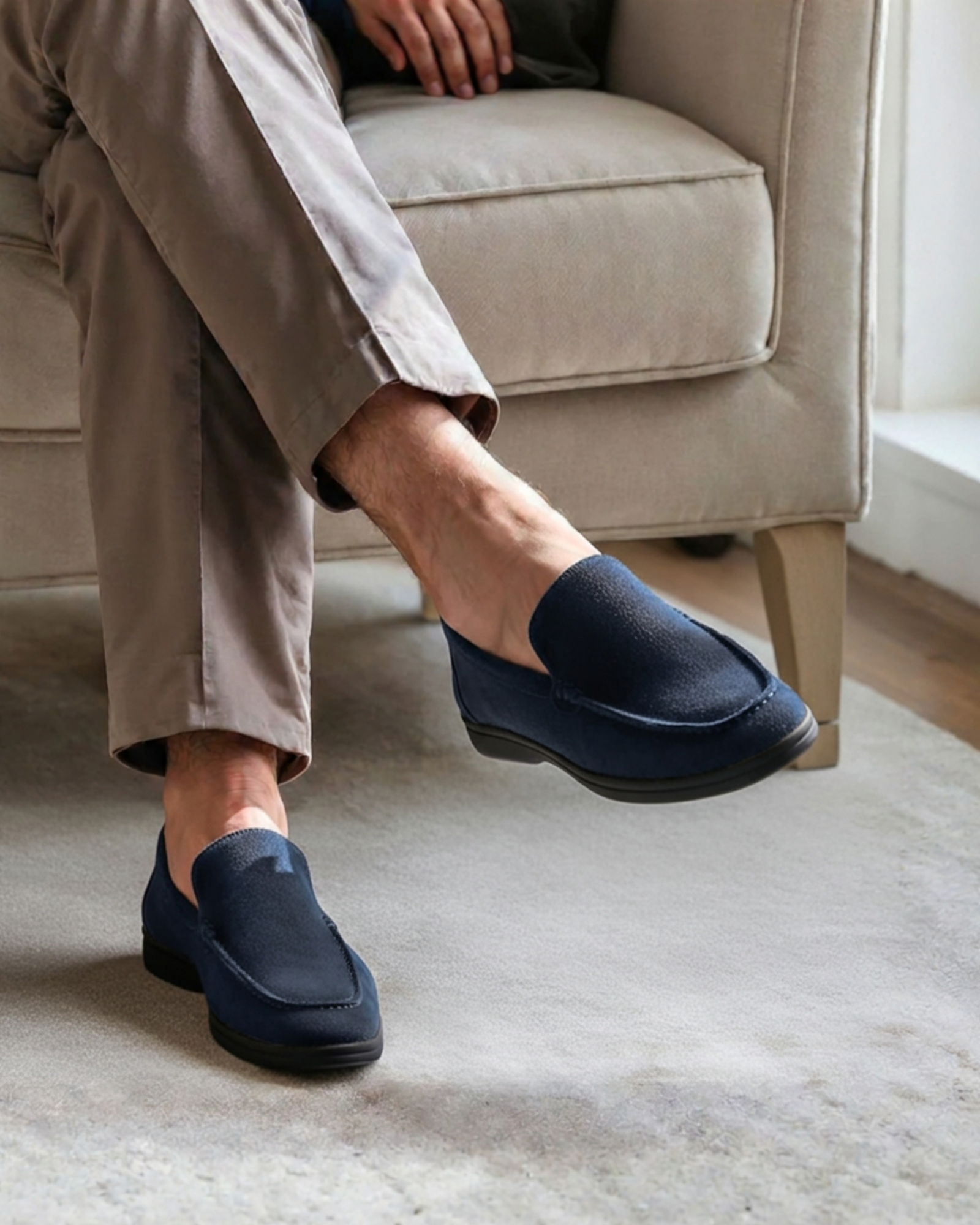 Premium Suede Loafers - Black Soles - Montierri